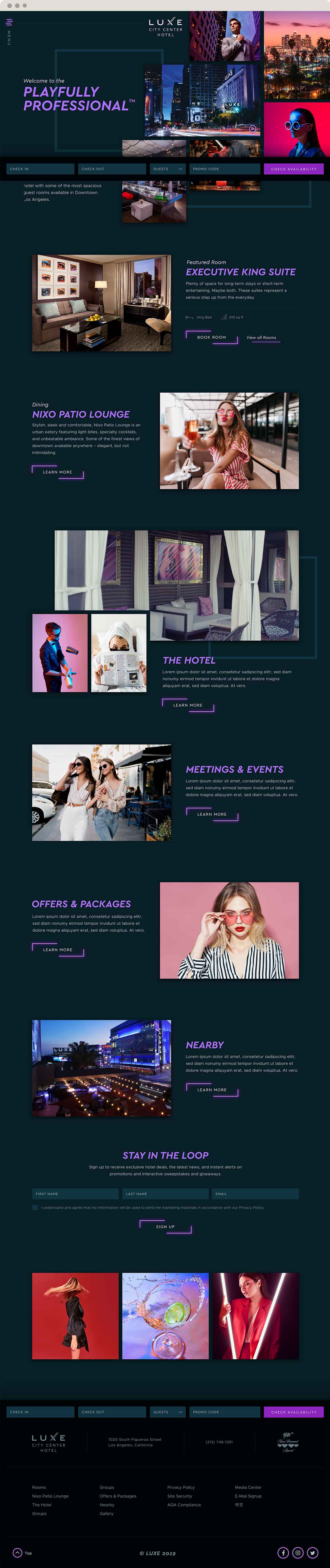 Luxe City Center home page