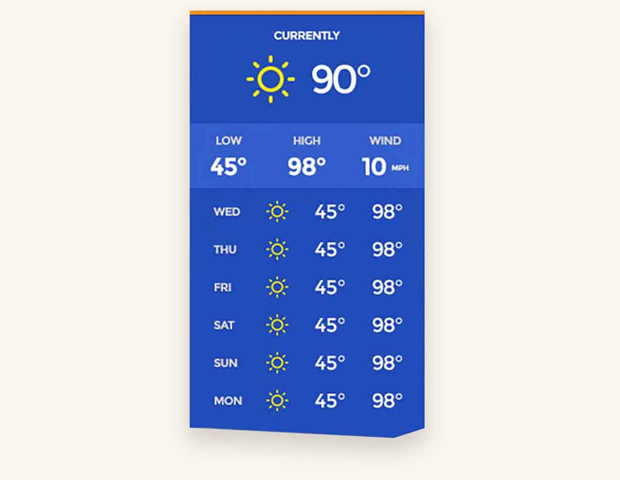 Weather widget design