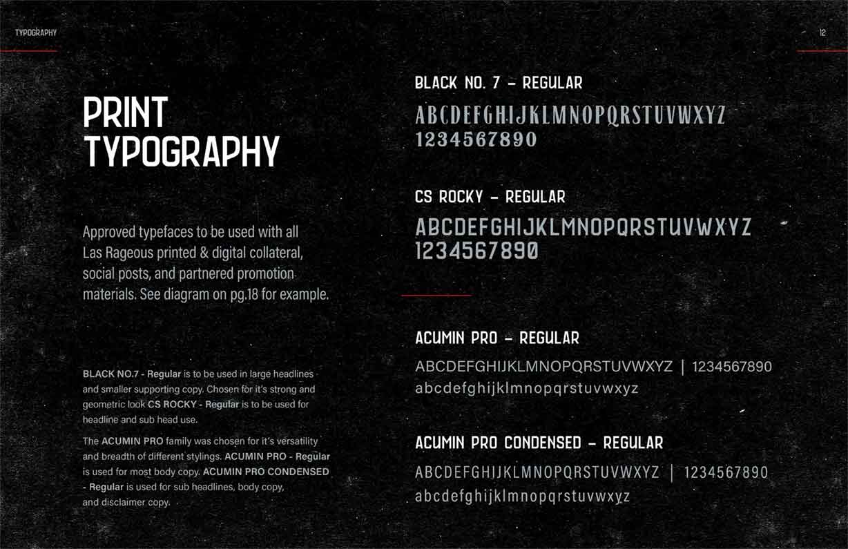 Las Rageous Brand Guidelines typography