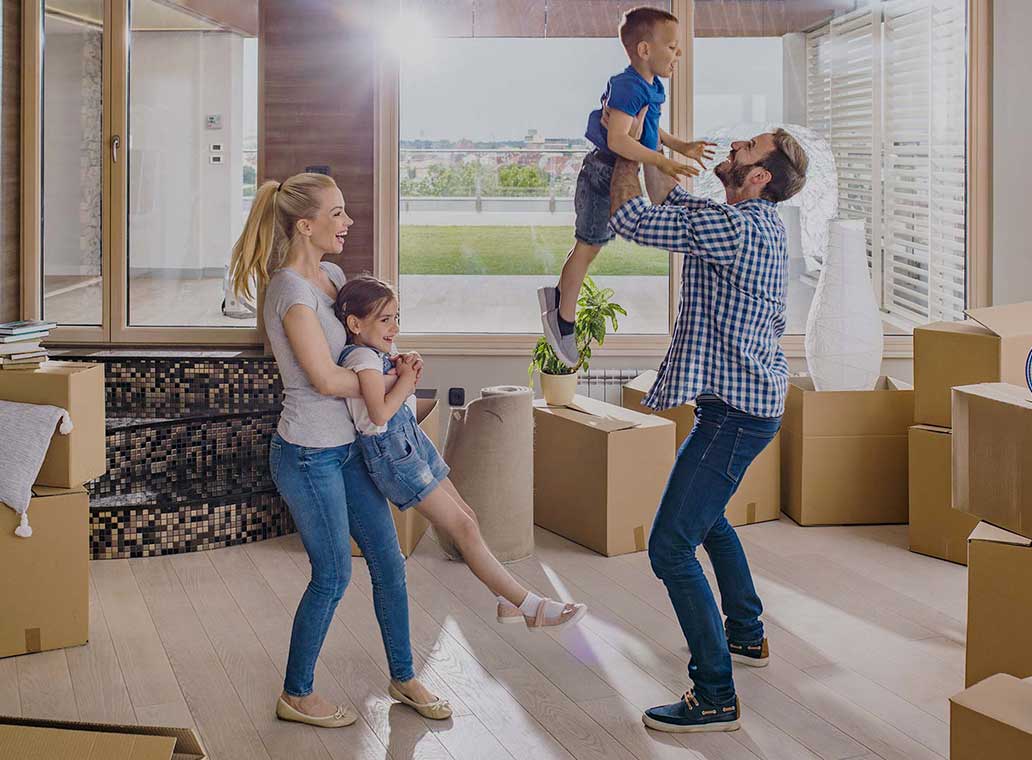 Family moving into their home