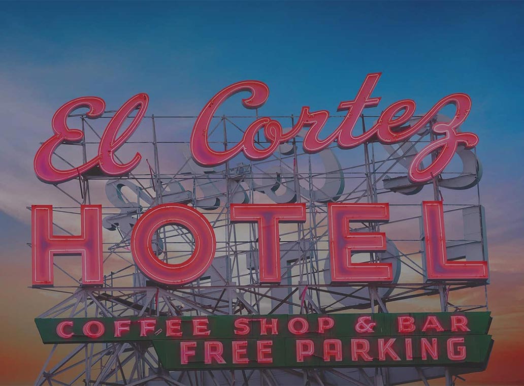 El Cortez Hotel sign