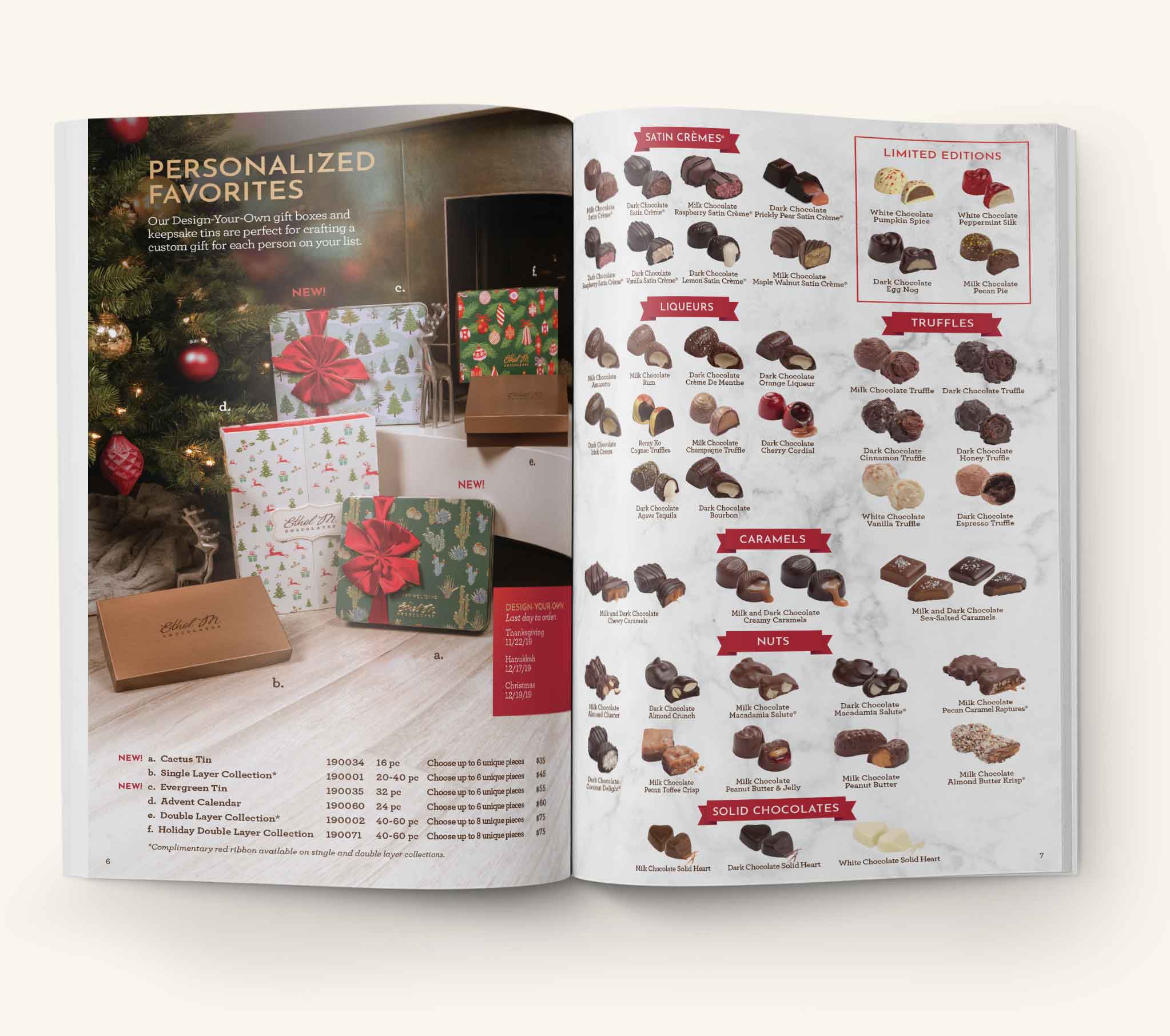 Holiday catalogue chocolate spread