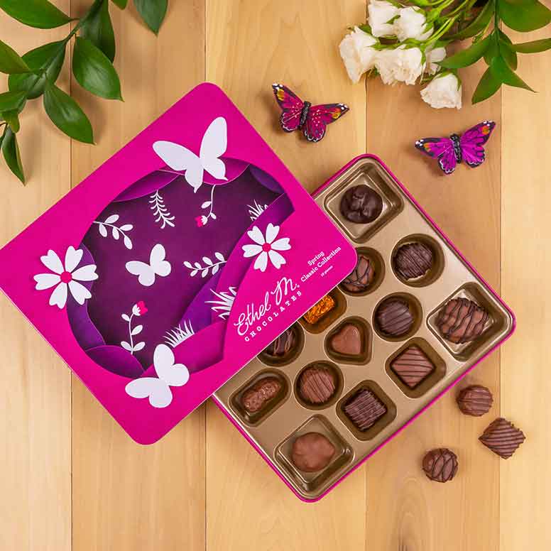 Spring chocolate box packaging