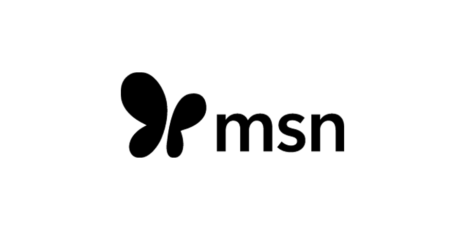 Black butterfly logo next to the text msn on a light gray background.